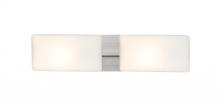 Besa Lighting 2WT-888607-LED-SN - Besa, Lido Vanity, Opal Matte, Satin Nickel Finish, 2x9W LED