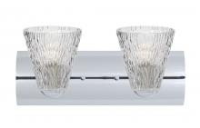 Besa Lighting 2WZ-NICO5CL-CR - Nico 5 Vanity, Clear Stone, Chrome Finish, 2x60W Medium Base