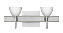 Besa Lighting 2SW-185807-CR-SQ - Besa Divi Wall With SQ Canopy 2SW Opal Matte Chrome 2x40W G9