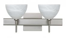 Besa Lighting 2SW-467952-SN-SQ - Besa Wall With Sq Canopy Brella Satin Nickel Marble 2x40W G9