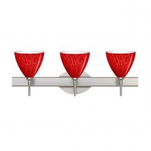 Besa Lighting 3SW-1779RC-SN - Besa, Mia Vanity, Red Cloud, Satin Nickel Finish, 3x40W G9 Base