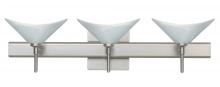 Besa Lighting 3SW-191352-SN-SQ - Besa Wall With SQ Canopy Hoppi Satin Nickel Marble 3x40W G9