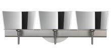  3SW-6773MR-LED-SN - Besa Groove Wall 3SW Mirror-Frost Satin Nickel 3x5W LED