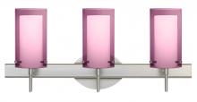  3SW-A44007-LED-SN - Besa Pahu 4 Wall 3SW Transparent Amethyst/Opal Satin Nickel 3x5W LED