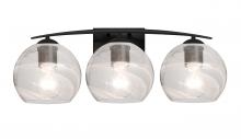  3WC-JILLYCL-EDIL-BK - Besa, Jilly Vanity, Vapor Clear, Black Finish, 3x8W LED Filament