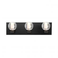  3WF-BOCACL-LED-BK - Besa, Boca Vanity, Clear, Black Finish, 3x3W LED