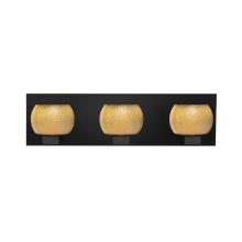  3WF-KENOGD-BK - Besa, Keno Vanity, Gold Sand, Black Finish, 3x60W G9 Base