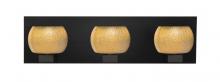  3WF-KENOGD-LED-BK - Besa, Keno Vanity, Gold Sand, Black Finish, 3x3W LED