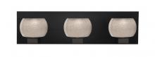  3WF-KENOSM-LED-BK - Besa, Keno Vanity, Smoke Sand, Black Finish, 3x3W LED