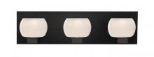  3WF-KENOWH-LED-BK - Besa, Keno Vanity, White Sand, Black Finish, 3x3W LED