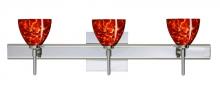 Besa Lighting 3SW-185841-LED-CR-SQ - Besa Divi Wall With SQ Canopy 3SW Garnet Chrome 3x5W LED