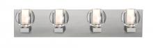  4WF-BOCACL-LED-SN - Besa, Boca Vanity, Clear, Satin Nickel Finish, 4x5W LED