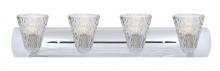  4WZ-NICO5CL-LED-CR - Nico 5 Vanity, Clear Stone, Chrome Finish, 4x9W LED