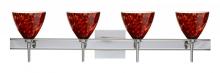 Besa Lighting 4SW-177941-LED-CR-SQ - Besa Wall With SQ Canopy Mia Chrome Garnet 4x5W LED