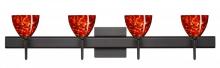  4SW-185841-LED-BR-SQ - Besa Divi Wall With SQ Canopy 4SW Garnet Bronze 4x5W LED