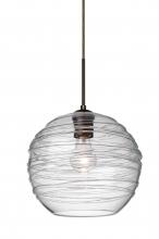 Besa Lighting J-462761-BR - Besa Wave 10 Pendant For Multiport Canopy Bronze Clear 1x60W Medium Base