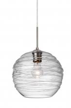 Besa Lighting J-462761-SN - Besa Wave 10 Pendant For Multiport Canopy Satin Nickel Clear 1x60W Medium Base