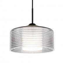  J-BELUCL-BK - Besa Belu Pendant for Multiport Canopy, Clear Shade, Black Finish, 1x60W E26 Base