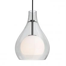 Besa Lighting J-ELLE11CL-LED-BK - Besa, Elle 11 Cord Pendant for Multiport Canopy, Clear, Black Finish, 1x9W LED