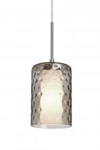  J-ESASM-LED-SN - Besa, Esa Cord Pendant For Multiport Canopy, Smoke, Satin Nickel Finish, 1x5W LED