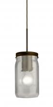  J-MILO4WF-BR - Besa Pendant For Multiport Canopy Milo 4 Bronze White Frost 1x40W Medium Base A15