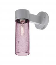 Besa Lighting JUNI10PL-WALL-SL - Besa, Juni 10 Outdoor Sconce, Plum Bubble, Silver Finish, 1x60W Medium Base