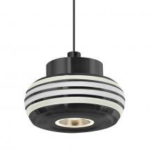  RXP-FLOW00-CLFR-LED-BK - Besa Flower Pendant, Clear/Frost, Black Finish, 1x3W LED