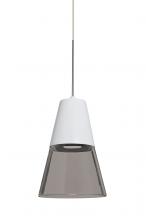  RXP-TIMO6WS-LED-SN - Besa, Timo 6 Cord Pendant,Smoke/White, Satin Nickel Finish, 1x9W LED