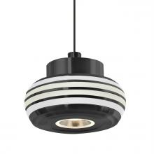  X-FLOW00-FRCL-LED-BK - Besa Flower Pendant For Multiport Canopy, Frost/Clear, Black Finish, 1x3W LED