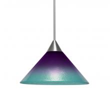  X-JADEPB-LED-SN - Besa, Jade Cord Pendant For Multiport Canopies, Purple/Blue, Satin Nickel Finish, 1x3