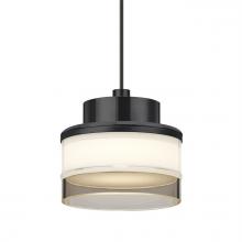  X-PIVOTSM-LED-BK - Besa Pivot Pendant For Multiport Canopy, Opal Glossy/Smoke, Black Finish, 1x3W LED