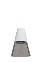  X-TIMO6WS-LED-BR - Besa, Timo 6 Cord Pendant For Multiport Canopies,Smoke/White, Bronze Finish, 1x9W LED