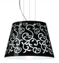 Besa Lighting 1KG-4393BD-LED-SN - Besa Amelia 12 LED Pendant 1KG Black Damask Satin Nickel 1x11W LED