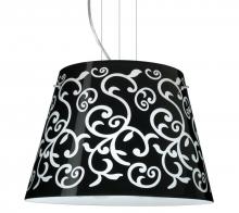 Besa Lighting 1KV-4394BD-LED-SN - Besa Amelia 18 LED Pendant 1KV Black Damask Satin Nickel 3x11W LED