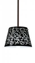  1TT-4393BD-BR - Besa Stem Pendant Amelia 12 Bronze Black Damask 1x100W A19