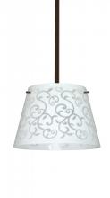  1TT-4393WD-BR - Besa Stem Pendant Amelia 12 Bronze White Damask 1x100W A19