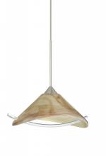  1XP-181305-SN - Besa Pendant Hoppi Satin Nickel Mocha/Clear 1x50W Halogen