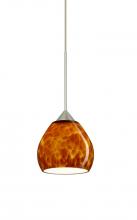 Besa Lighting 1XP-560518-SN - Besa Pendant Tay Tay Satin Nickel Amber Cloud 1x50W Halogen