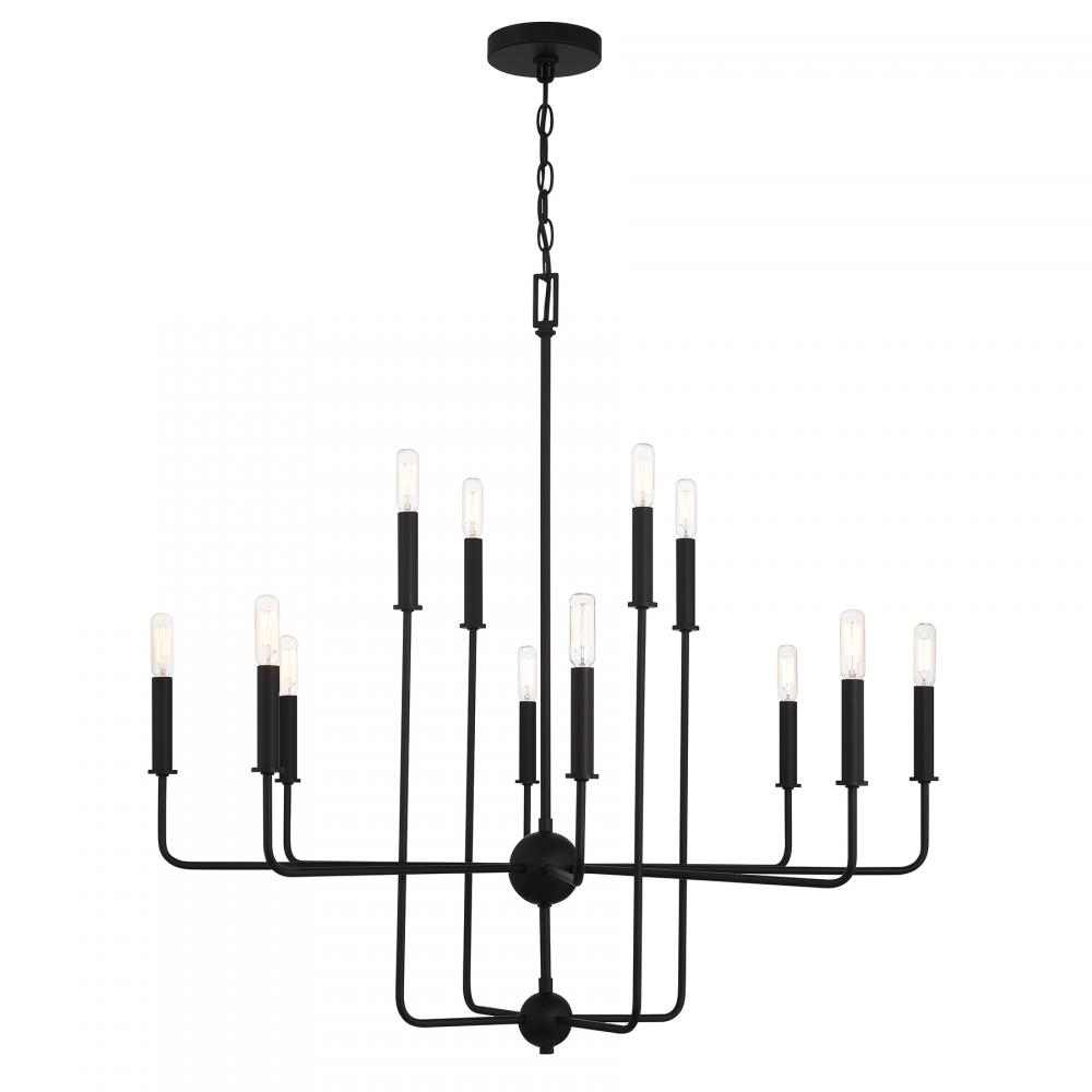 Avondale 12-Light Chandelier in Matte Black