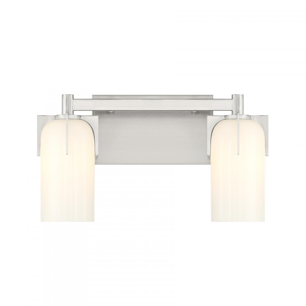 Caldwell 2-Light Bathroom Vanity Light in Satin Nickel