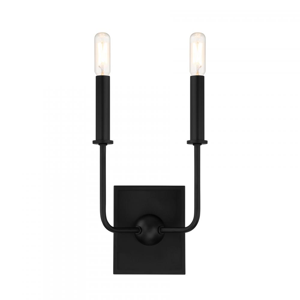 Avondale 2-Light Wall Sconce in Matte Black