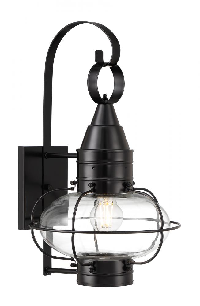 Classic Onion Outdoor Wall Light - Black with Clear Glass