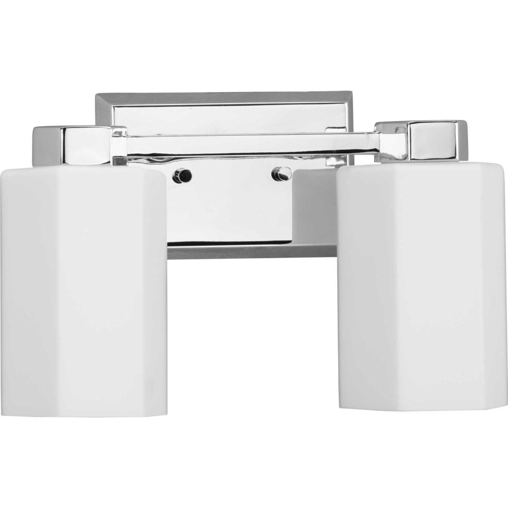 Estrada Collection Two-Light Polished Chrome Contemporary Bath & Vanity Light