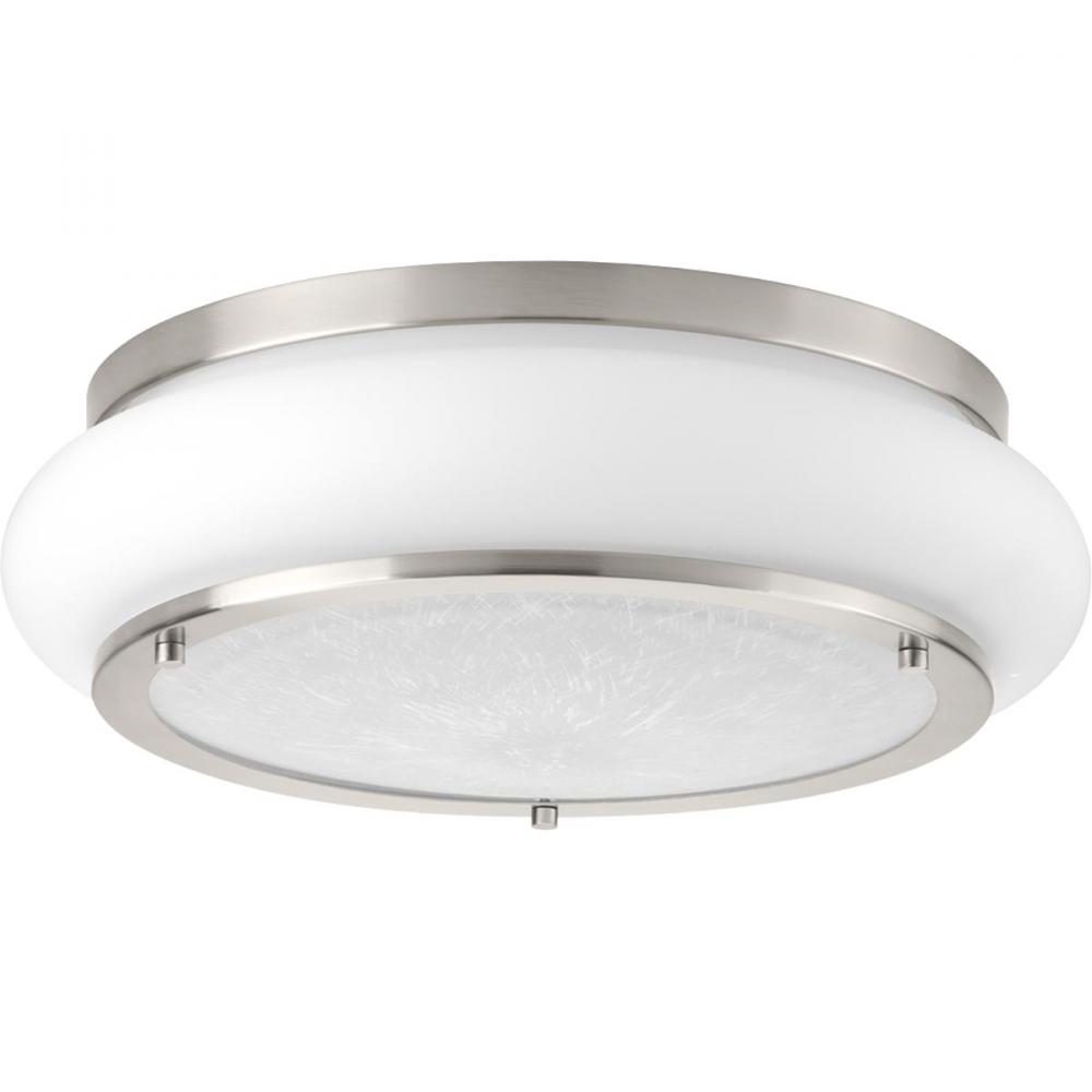 One-Light 15" LED Opal-Linen Flush Mount