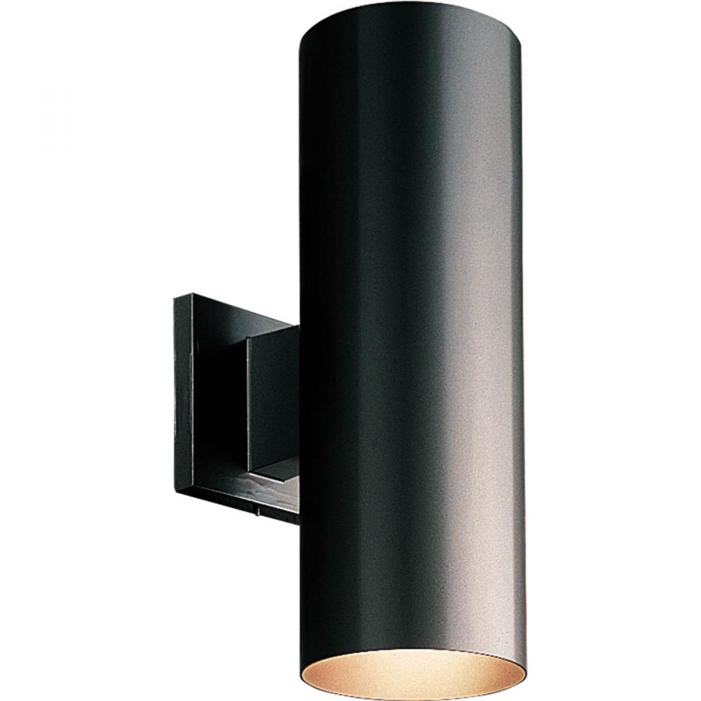 5" Cylinder Two-Light Black Up/Down Modern Outdoor Wall Light