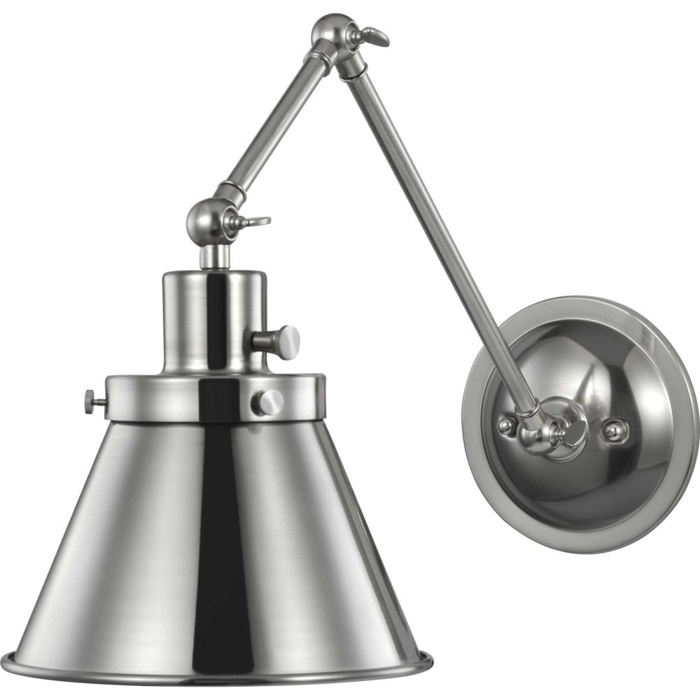 Hinton Collection Brushed Nickel Swing Arm Wall Light