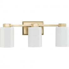 Progress P300478-191 - Estrada Collection Three-Light Brushed Gold Contemporary Bath & Vanity Light