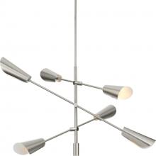 Progress P400380-009 - Cornett Collection Six-Light Brushed Nickel Contemporary Chandelier