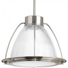 Progress P5143-0930K9 - Prismatic Glass LED Collection One-Light Brushed Nickel Prismatic Glass Coastal Pendant Light