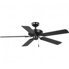 Progress P250066-31M - AirPro 52-Inch Matte Black 5-Blade AC Motor Traditional Ceiling Fan